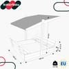 KOTARBAU® Large Wooden Sandbox with Grey Roof, Impregnated, Closed, with Benches, Brown, 100 X 100 CM
