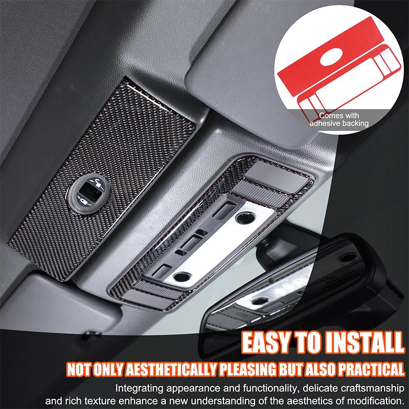 For BMW 6 Series E63 E64 2004-2009 Soft Carbon Fibre Car Front Roof Reading Light Frame Panel Trim Sticker Accessories