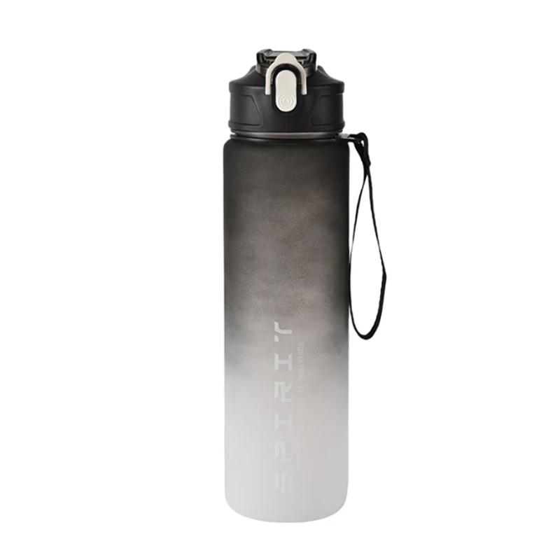 800ml Gradient Color Plastic Sports Water Bottle Leakproof Portable Water Cup for Gym Travel Outdoor Drinking Bottle 800ml