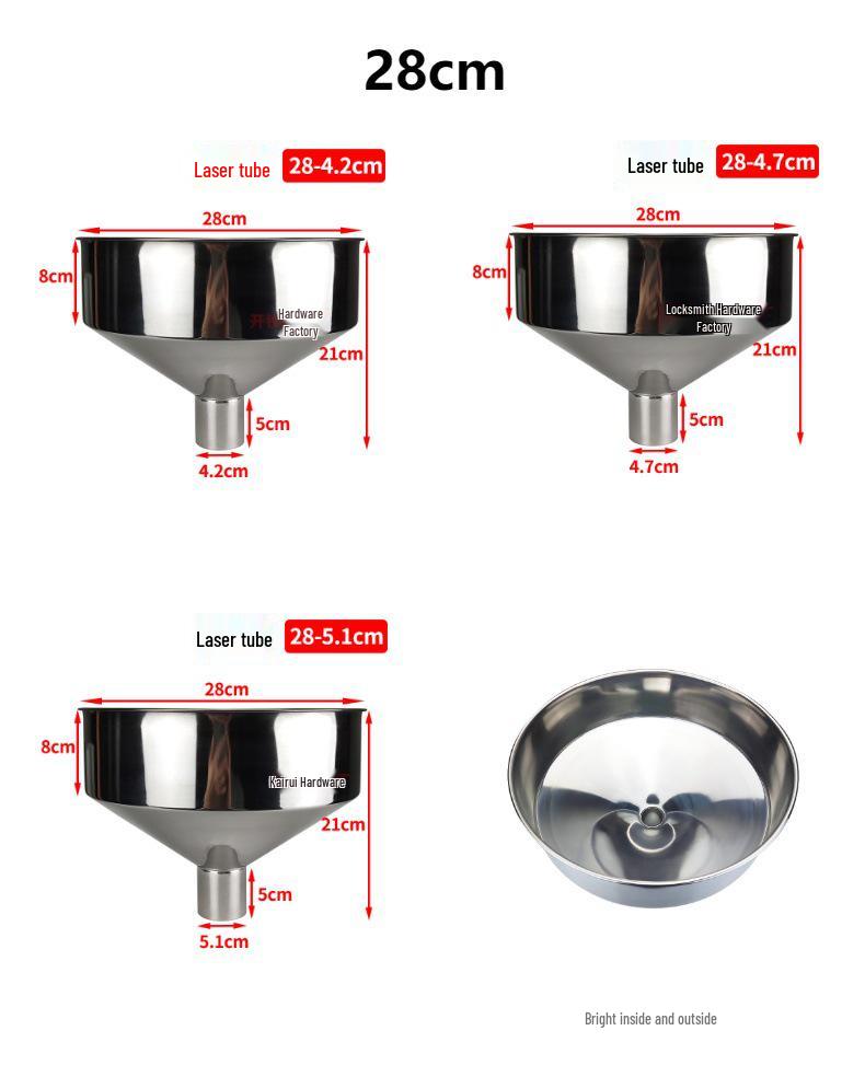 Large Stainless Steel Non-Magnetic Fueling Funnel for Industrial Tanks