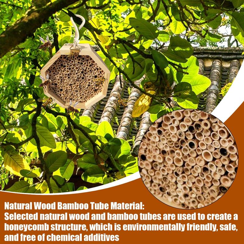 Bee Houses For The Garden Wooden Bee Hive Pollinating Palace Butterfly House Wasp Habitat For Garden Balcony Backyard Outside