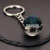 Kulatý svítící krystal zvěrokruhu Keychain - Panna & Lev