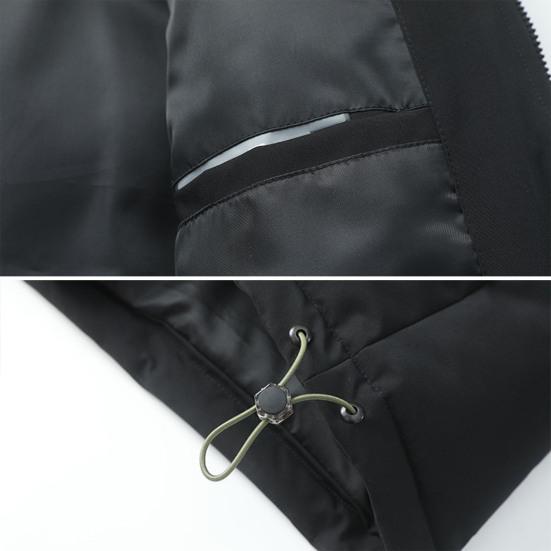 Abrigo de algodón grueso para hombre y mujer, cuello alto, manga larga, color sólido, cremallera, acolchado, bolsillos laterales, abrigo holgado