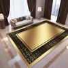 Luxury Golden Border Live Room Rug Big Size Soft Foldable Room Decor Bedroom Carpet Machine Washable Sofa Table Mat Customizable