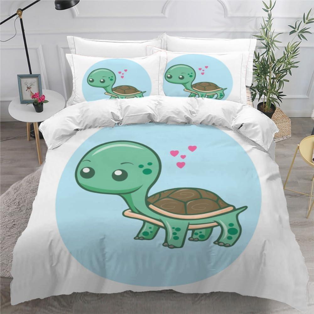 3D printed high-quality cartoon car duvet cover set, children's and adult bed cover set, 3-piece set with zipper car microfiber
