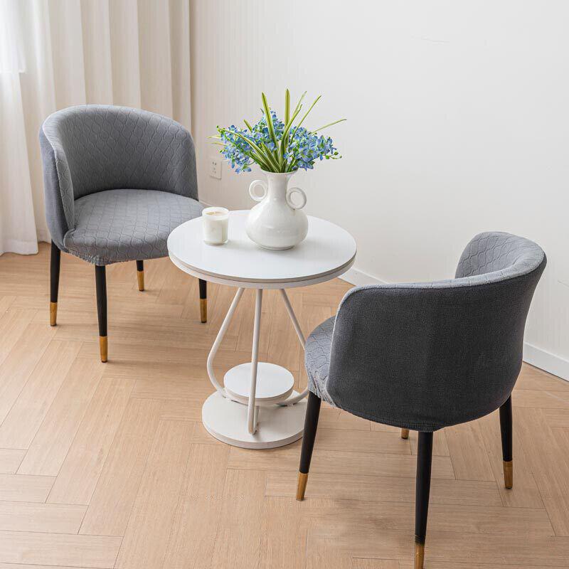 1PC Jacquard Circular Backrest Chair Cover Elastic Dustproof Dining Chair Cover Office Chair Seat Cover Home Decoration