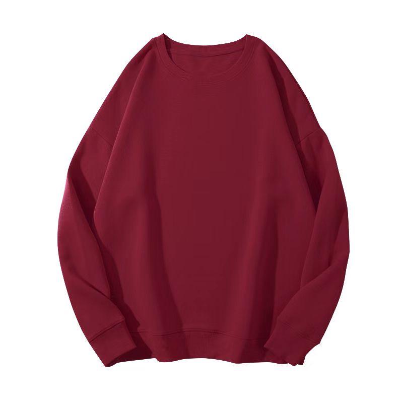 Unisex 280g Velvet Thickened Hoodie - Autumn/Winter 2023: Round Neck, Solid Color, Casual Loose Fit