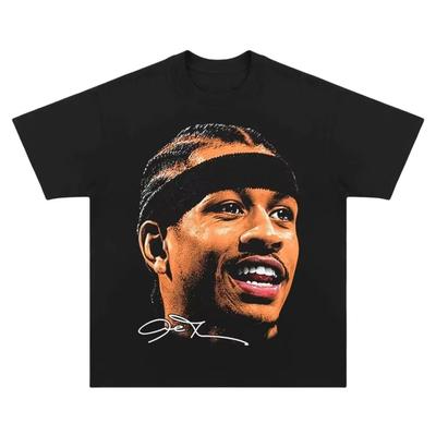 New Mens Clothes Tee Shirt Men Big Head Printed Basketball Short Sleeved Round Neck Men Clothing Autumn and Winter Innerwear