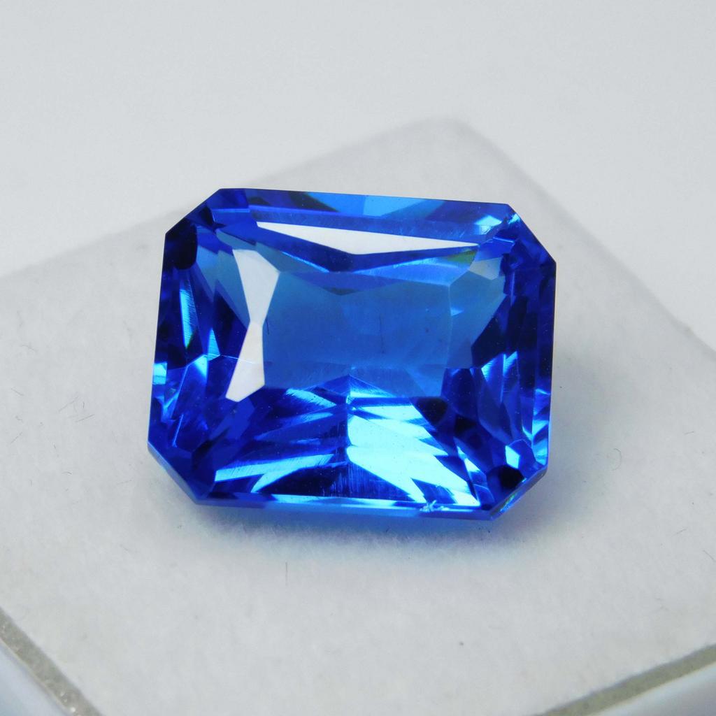 CERTIFIED Fine Looking 10.75 Ct Natural Blue Sapphire Loose Gemstone Emerald Cut A-2829