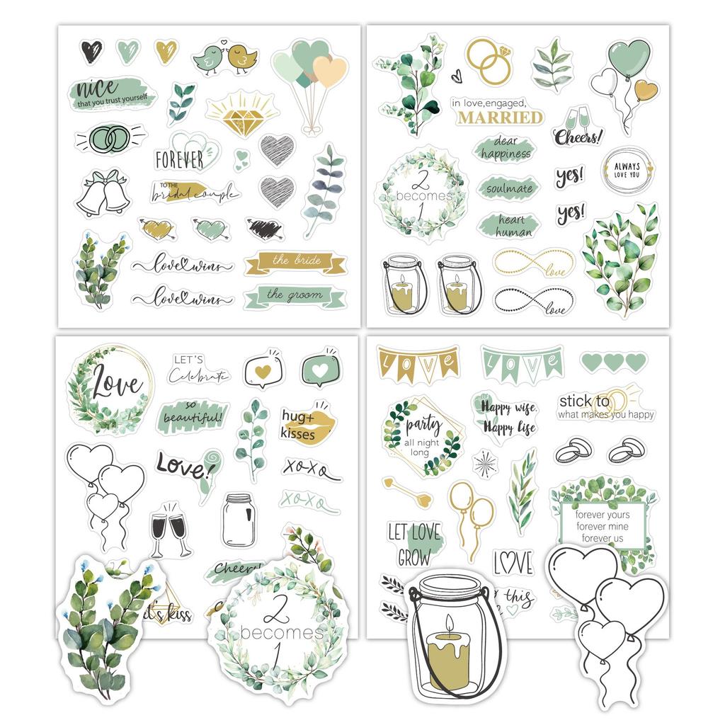 4 Wedding Decoration Stickers, Graduation Message Book Decoration Stickers, Suitable for Wedding Scene Decoration, Graduation Se