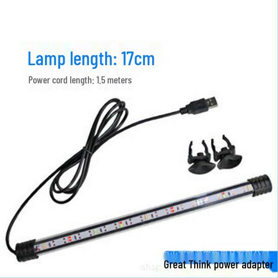 Waterproof USB Fish Tank Light, Low Voltage Submersible with Double Drain, 110V Option