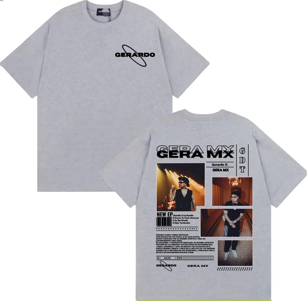 Rapper Gera Mx Album Tour 2025 Graphic T-shirts Men Women Clothing Harajuku Style Vintage T Shirt Casual Loose Oversized T-shirt