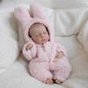 12 Inch Zacht Massief Siliconen Simulatie Poppen LOULOU Draagt Roze Pluche Rompertje Levende Meisje Baby Pop Wasbaar Kan Baden Rebirth Pop voor Kind Verjaardagscadeau