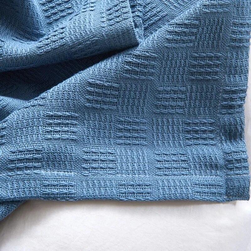 Pure Cotton Knitted Gauze Blanket Anti Static Comfortable Skin Friendly Bedding Breathable Hygroscopic Sofa Rest Quilt
