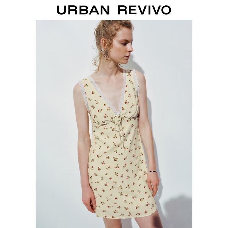 UR Women's Floral Lace Trim Mini Dress