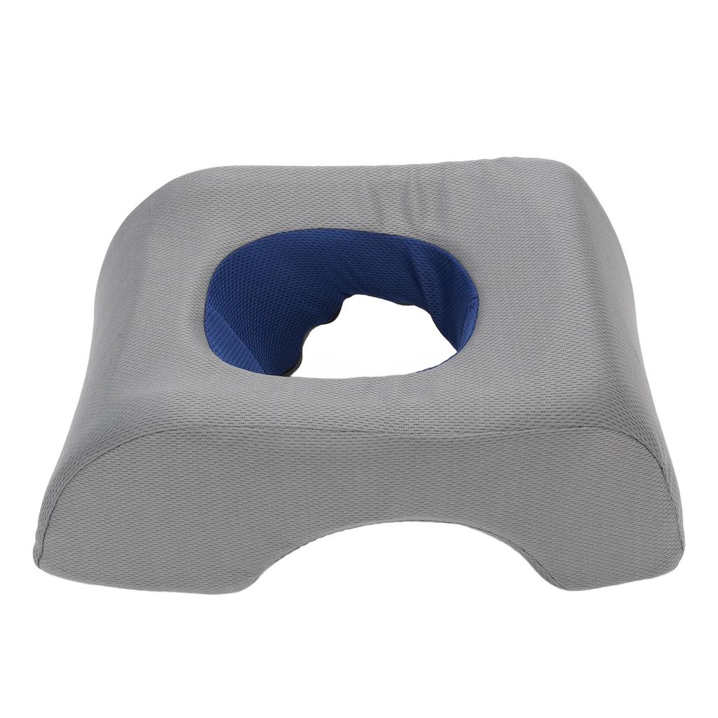 Gesicht nach unten Kissen Weiches Mittelloch Tragbares Gesichts-Kopfstützenkissen Kissen für Schönheitssalon Zuhause Grau