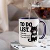 Cat To-Do List Coffee Mug Ceramic Tea Cup with Humorous Checklist