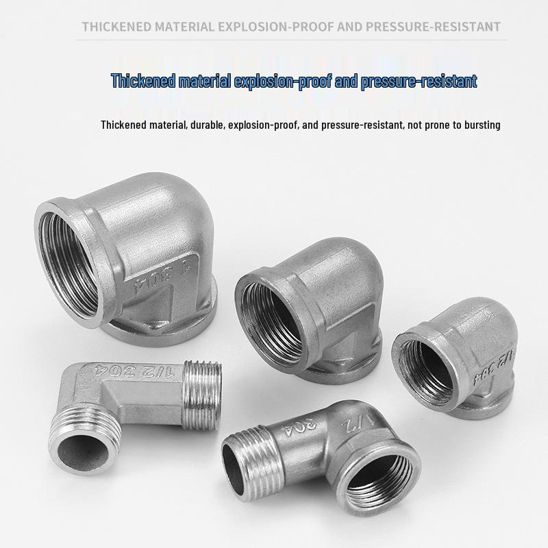 304 Stainless Steel Extra Thick 1/2" Male & Female Elbow Water Pipe Fitting, Reducing Nipple, Gas Pipe Union