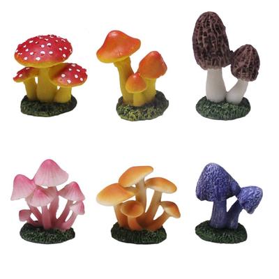 Mini houba Houba Zahrada Objekt Zahrada Figurka Socha Dekorace Interiér Barevná sada 6 kusů [Mýtický čtverec]