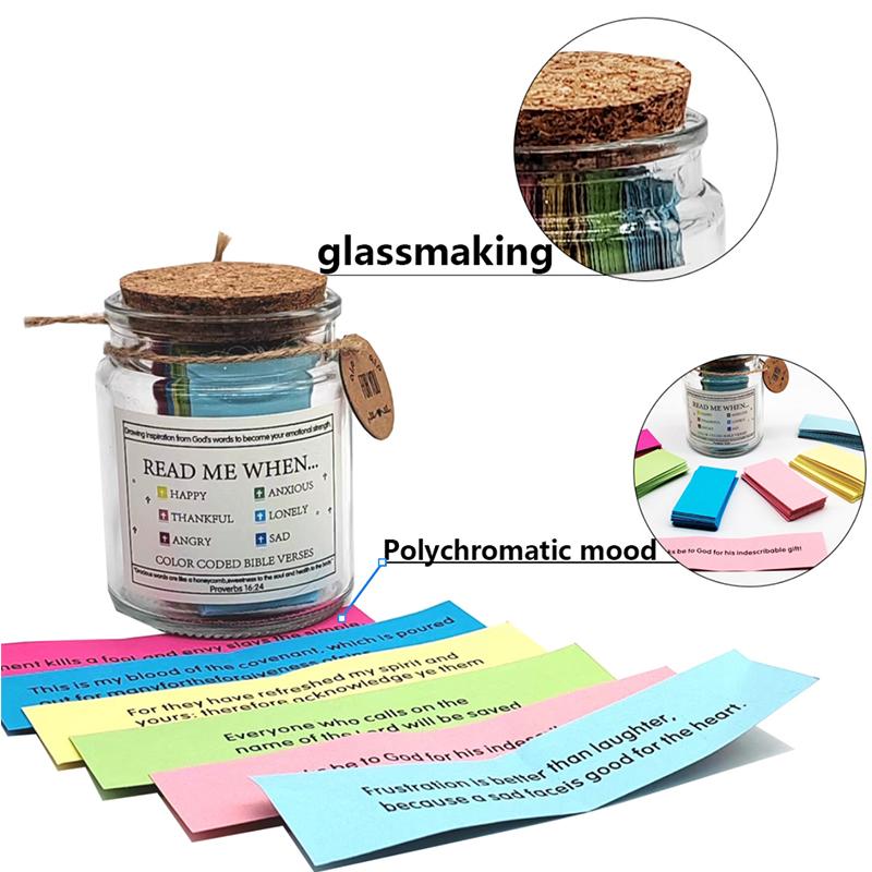 Glass Christian Bible Jar Pot  Priere Different Moods Bible Notes Cadeaux Chretiens Used For Emotions And Feelings Scripture