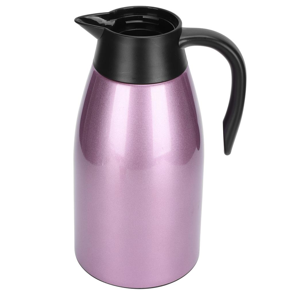 2L Großes Fassungsvermögen Isolierter Heißwasserkrug Innen Edelstahl Thermoskanne Lila 2L