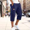 Pantaloni Cargo da Lavoro da Uomo Vita Elasticizzata Multitasche Casual Lunghezza Ginocchio Tessuto Resistente Vestibilità Comoda