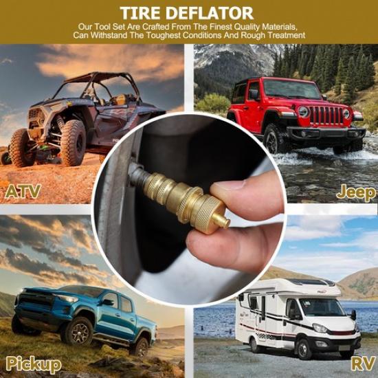 4pcs 6-30 PSI Adjustable Automatic Tire Deflator Cap Valve off road Accessories