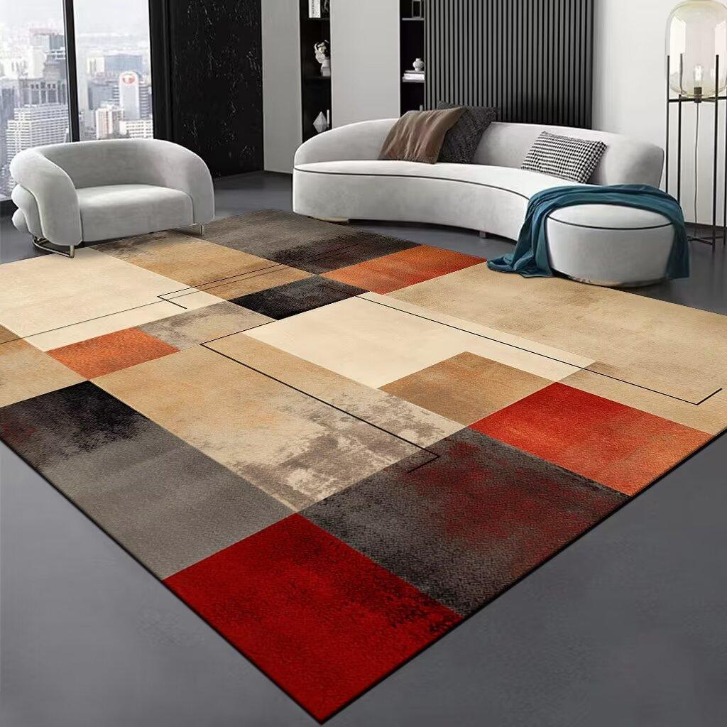 Nordic Large Size Abstract Rugs for Living Room Light Luxury Sofa Area Decoration Carpets Home Bedroom Lounge Non-slip Floor Mat