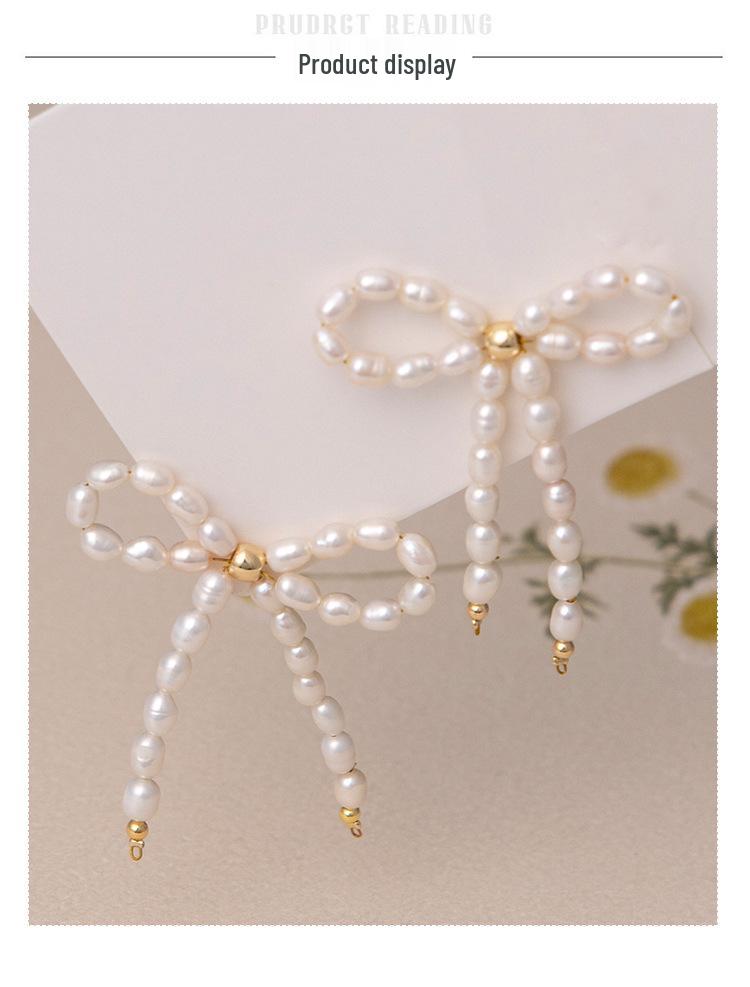 Elegant Bow Freshwater Pearl Stud Earrings