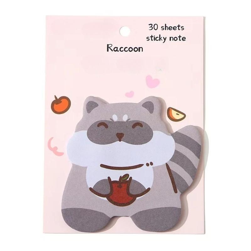 30 Sheets Cute Animal Sticky Notes Unusual Sticky Notes Cartoon N Times Message Sticky Memo Pad Stationary Office Accessories