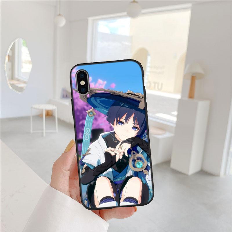LO48 Genshin Impact Furina Aether Soft Shell Phone Case for iPhone 16 15 14 13 12 Pro Max Plus Mini
