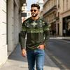Men's Round Neck Raglan Long Sleeve Casual T-Shirt
