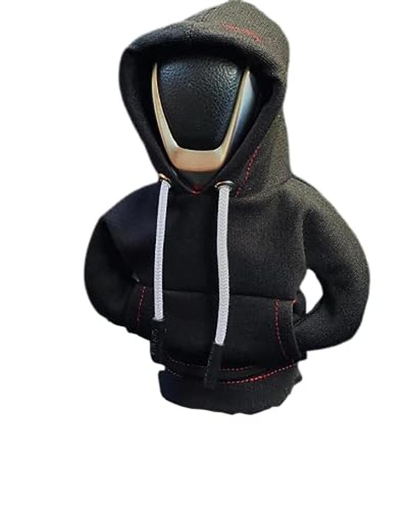 Gear Shift Knob Hoodie Cover Black Polyester
