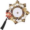 YUYAKESHI Ita Bag Rosette, Handmade Ribbon with Ancient Design, Cute Accessory, Flower Ornament, Tassel, Fits 55-75mm Badges (Brown)