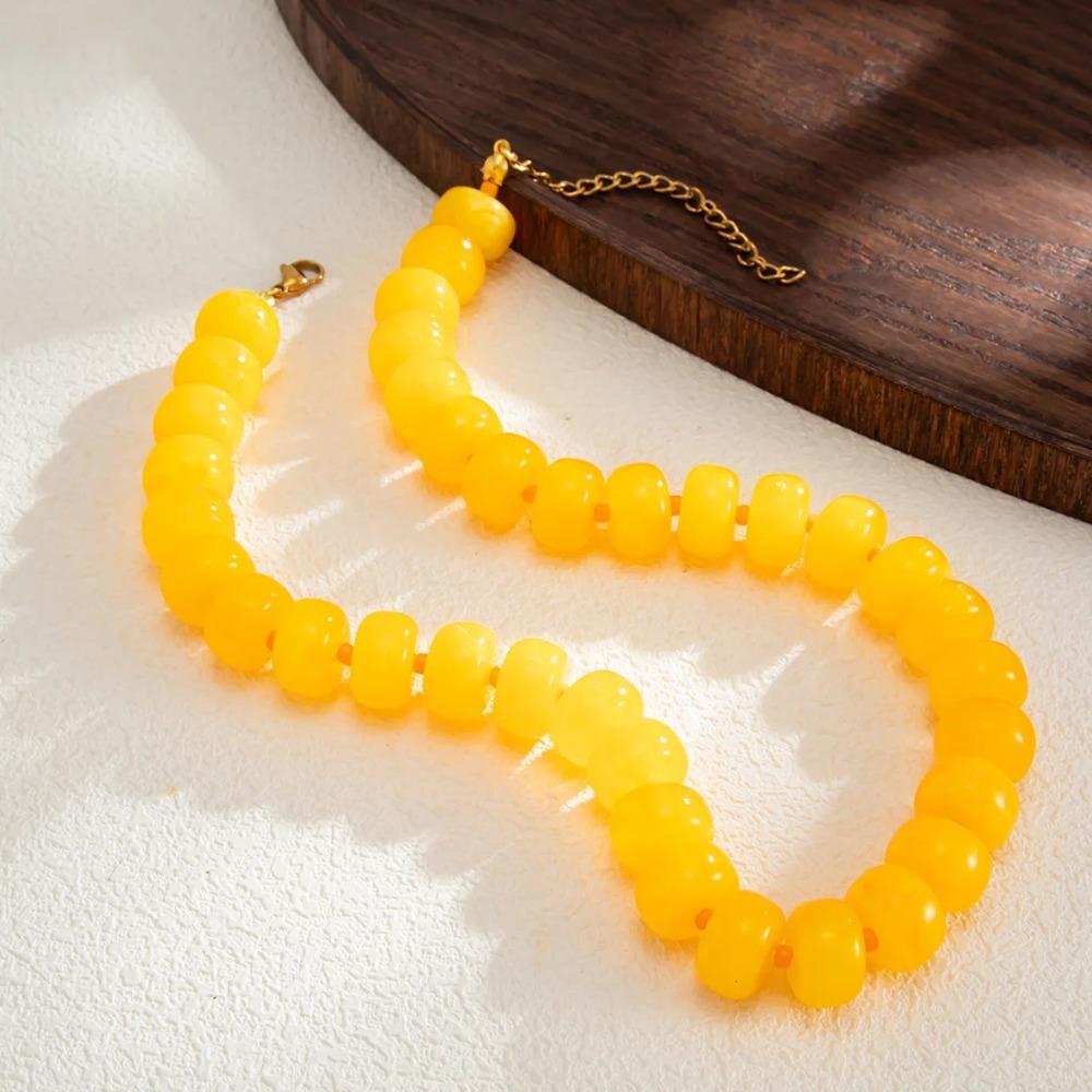 14 Colors Bohemian Colorful Acrylic Beads Choker Necklace for Women Fashion Resin Statement Necklaces Summer Beach Jewelry