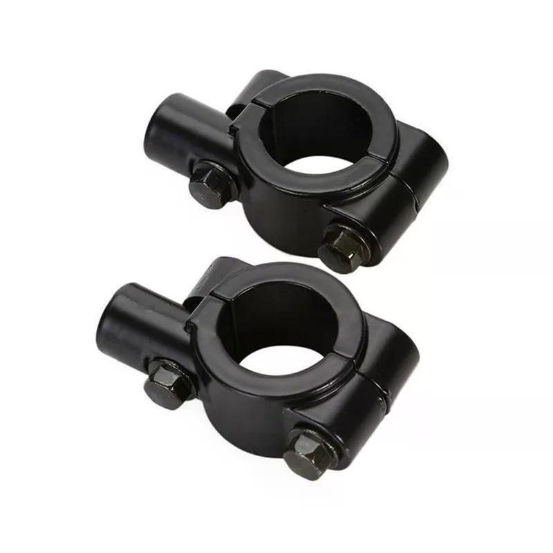 Motorcycle Rearview Handlebar Mirror Mount Holder Adapter Clamp Base 8mm 10mm 7/8" Black Aluminum Universal Motorcycle Tool