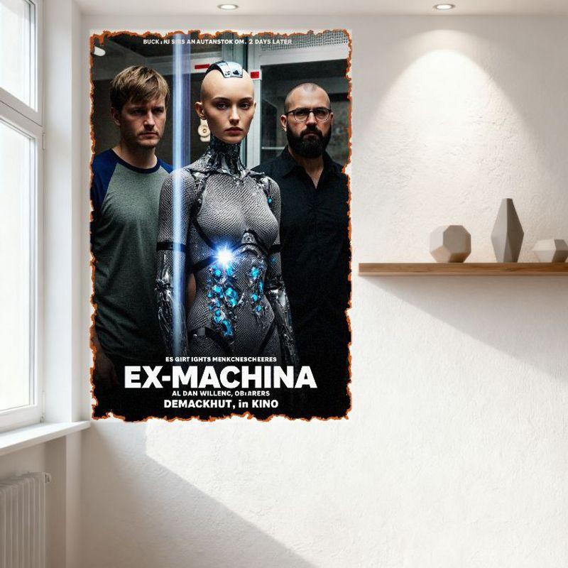 Ex Machina Movie Poster Metal Tin Sign Vintage Sci-Fi Wall Decor for Home Bar Cafe Man Cave