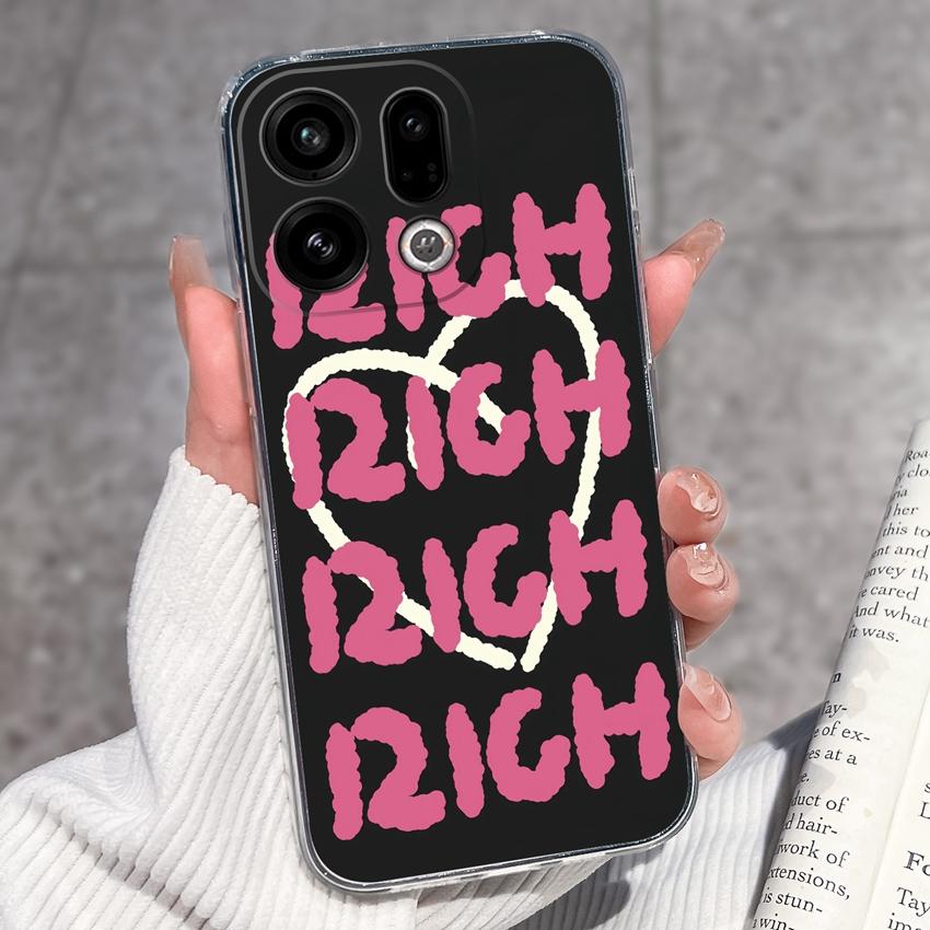 For Oppo Find X9 X8 X7 X5 Pro X2 Lite Reno8 Pro Pro+ Phone Case Black Cat Wine Glass Patterns Transparent TPU Protection Covers For Oppo Bumper Casing