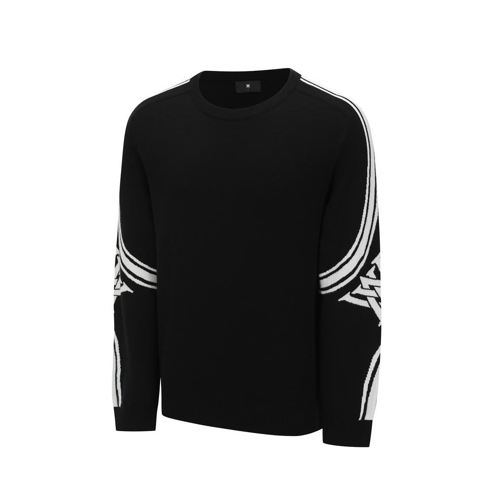 ANEW GOLF Men Logo Sleeve Crewneck Sweater_Bk