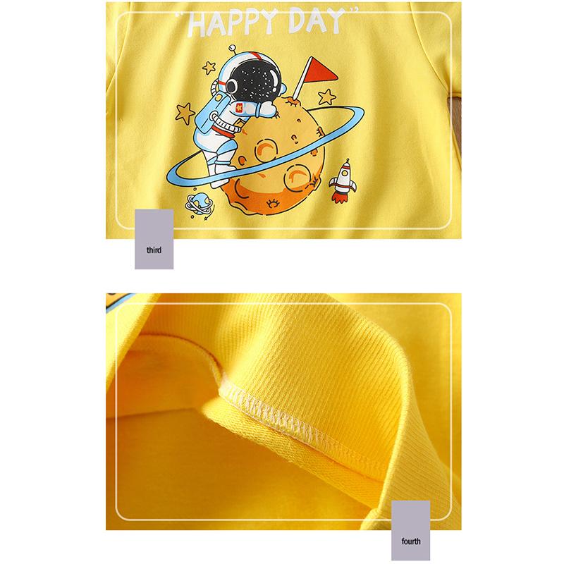 Kids Cotton Sweatshirt Fleece Lined Warm Pullover Long Sleeve Unisex Toddler Top Soft Combed Cotton Cartoon Animal Print Infant Clothes