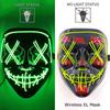 Wireless Neon LED Purge Mask Glow in The Dark Cosplay Horror Mask Halloween Masquerade Party Masks Glowing Funny Dress Up