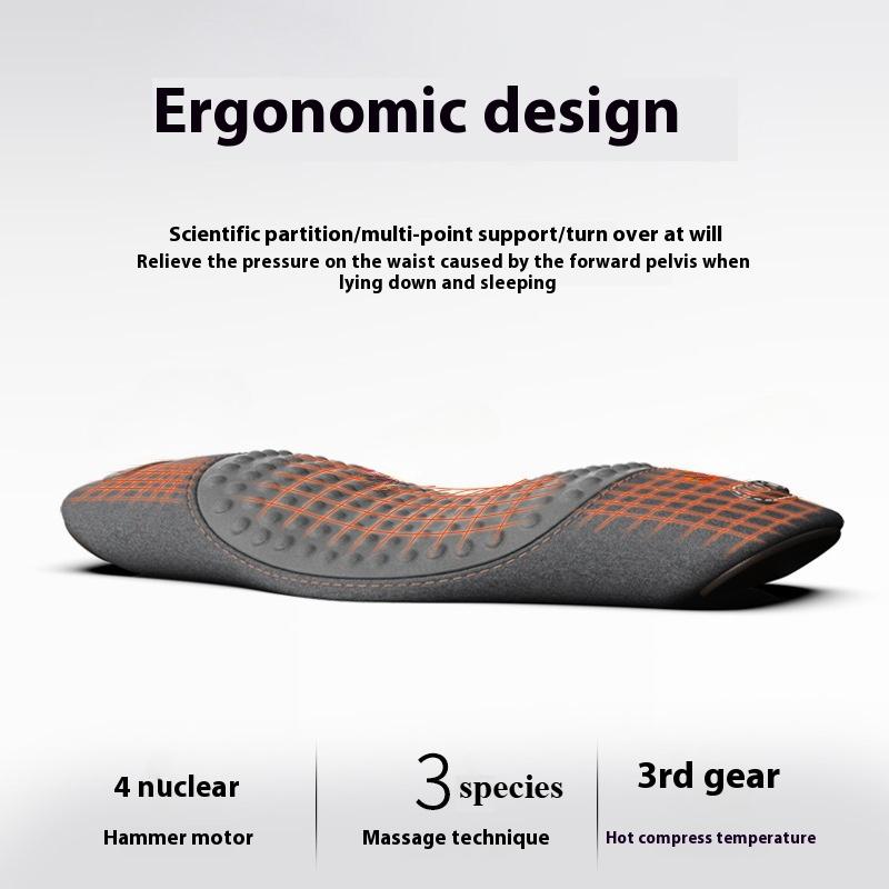 Waist Pillow Bed Sleep Lumbar Support Pad Constant Temperature Hot Compress Cushion Massage Relaxation Therapy Machine Vibrator