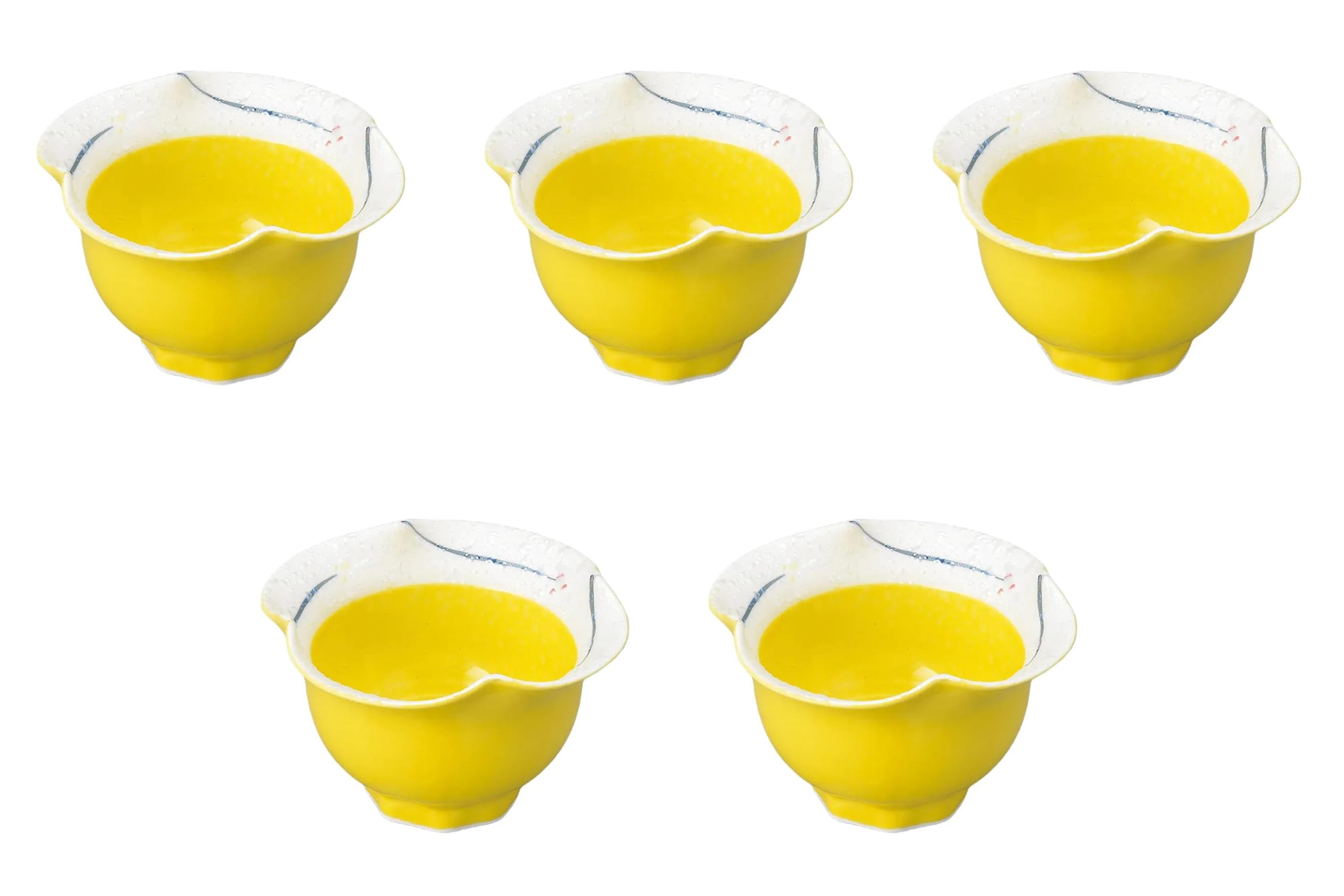 

Set of 5 Small Flower Luster Flower Edge Small and Medium Plates x Small Plates Arita Ware Setomonohonpo (Yellow) [8.5 5cm]
