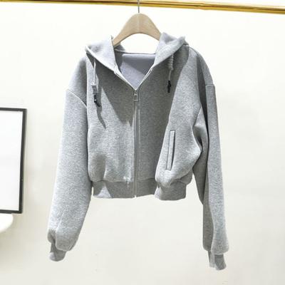 Women Winter Coat Hooded Letter Print Long Sleeve Thick Zip Up Drawstring Pockets Elastic Cuff Hem Soft Warm Casual Hip Hop Women Jacket