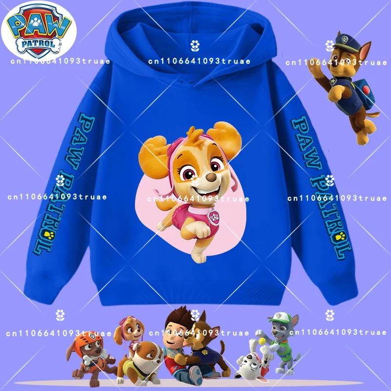 boys' sport shirt, spring-autumn long-sleeved pullover, casual top children's hooded sweatshirt with PAW Patrol cartoon print