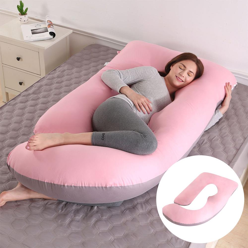 Crystal Velvet J-shaped Pregnancy Pillow Nursing Pillow Pregnant Woman Belly Support Pillow Side Sleeping Pillow Waist Pillow