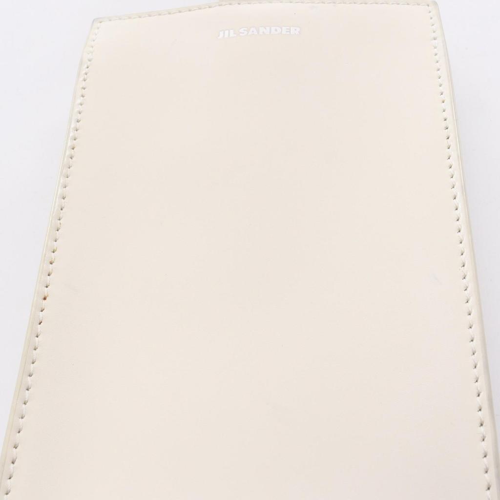 Used JIL SANDER TANGLE Shoulder Bag Leather White Used Women