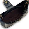 Leap Raupe Crescent-Shaped Shoulder Bag, Small Half-Moon Bag, PU Leather, Women's, Black
