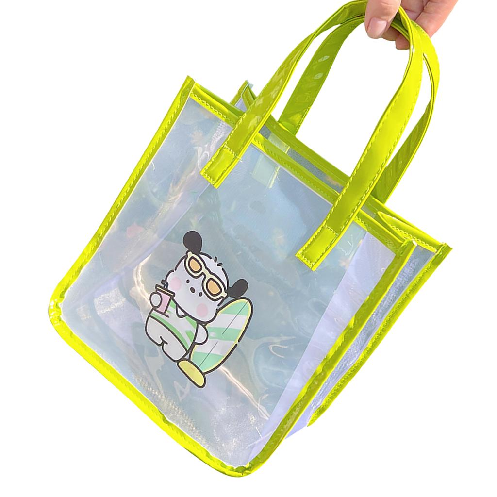 Handbag PVC Mesh Large Capacity Surfing Puppy Pattern Waterproof Folding Beach Storage Bag for