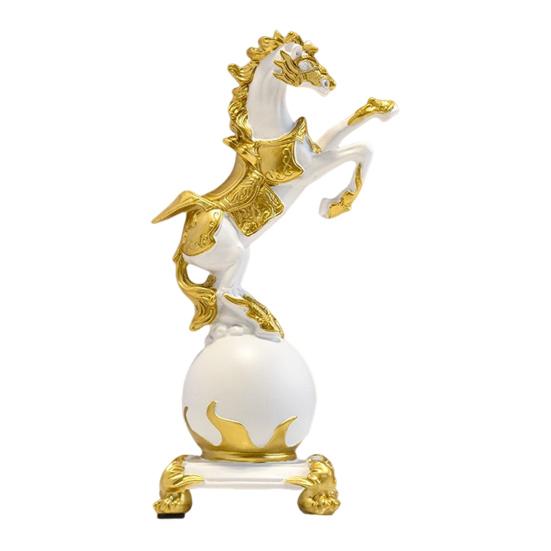 Realistic Horse Figurine Handcrafted Pony Resin Statue Simulated Farm Animal Sculpture Home Office Desktop Decoration Ornament